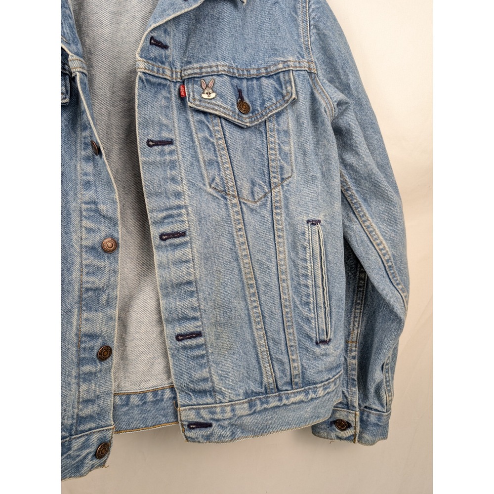 Vtg 80s Levis 71506-0216 Blue Denim Trucker Jean Jacket Light Wash Mens 40L USA - Picture 4 of 9